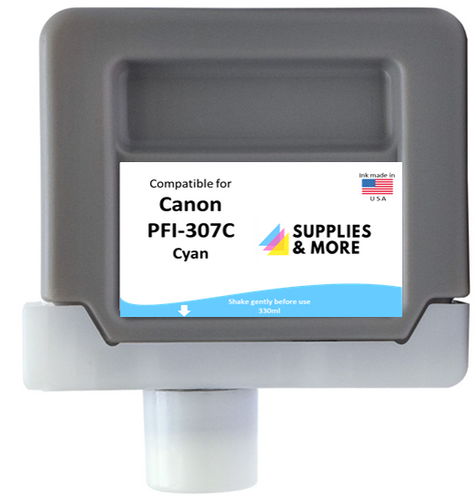 Non-OEM Canon replacement for PFI-307C Cyan  imagePROGRAF iPF830/840/850